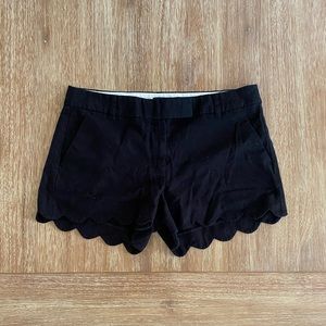J. Crew Women’s Black Linen Scallop Hem Shorts